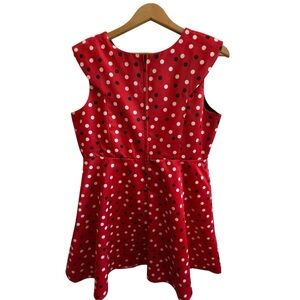 Disorderly Kids Sleeveless Charming Red Polka Dot Lined Party Dress Sz XL EUC